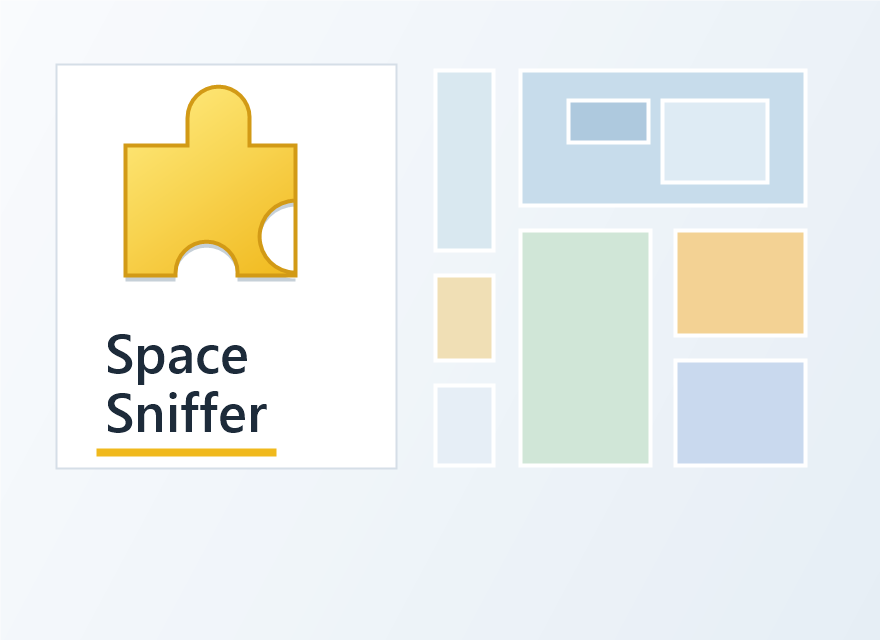 SpaceSniffer 黄色拼图标识和磁盘空间方块地图封面